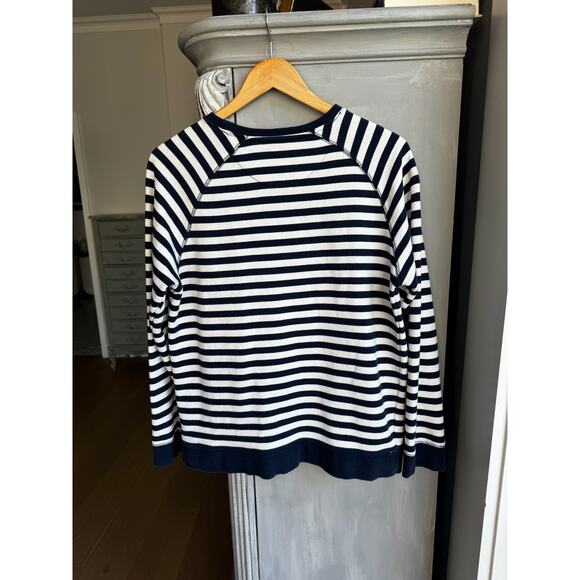 Staple Sweatshirt Sz S Men's Long Sleeve Blue White Stripe Preppy Logo Embossed - Picture 2 of 9